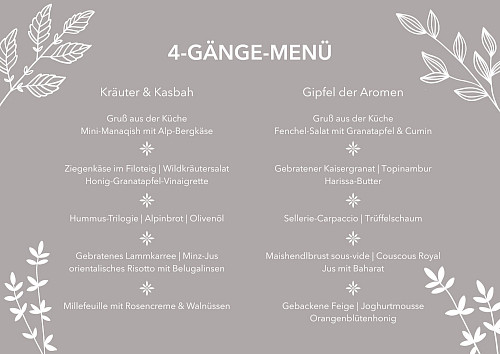 4-Gänge-Auswahlmenüs